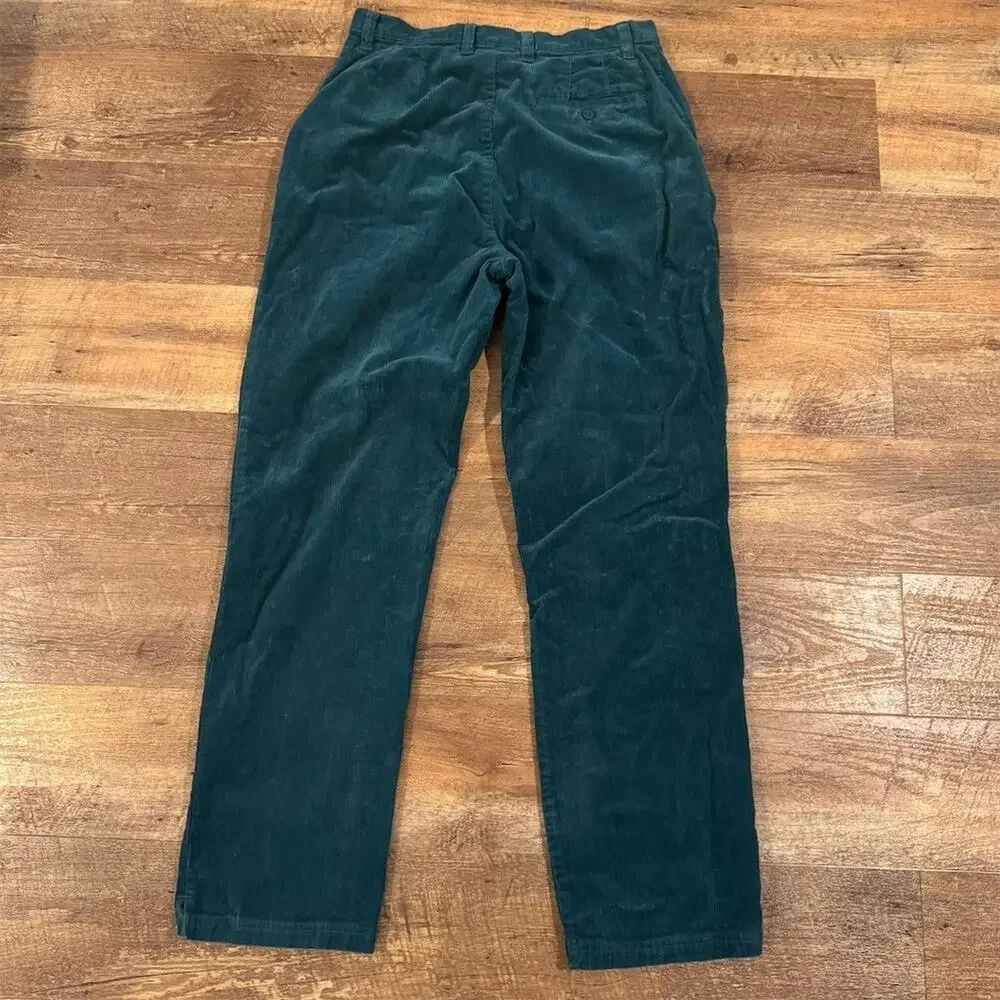 VTG Northern Reflections Pants Jeans Corduroy Size 12 Teal High Rise Straight